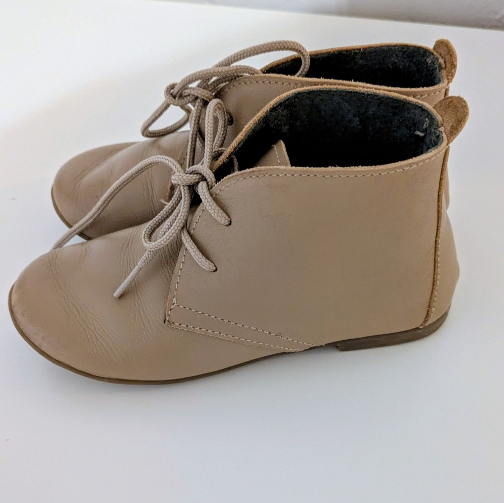 Kids Tan Leather Ankle Boots Unisex
